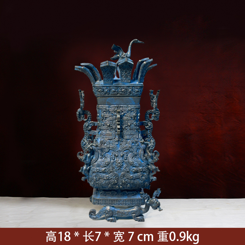 （莲鹤方壶）办公桌客厅装饰送礼佳品仿古工艺品摆件