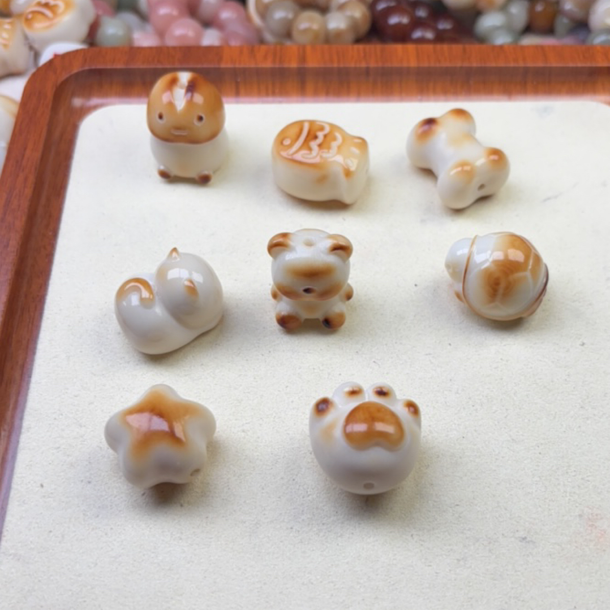 天然象牙果小熊兔子星星等雕刻配件文玩diy材料