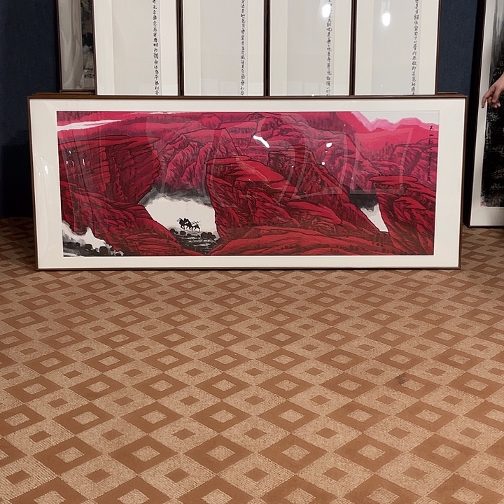 国画手绘作品带框