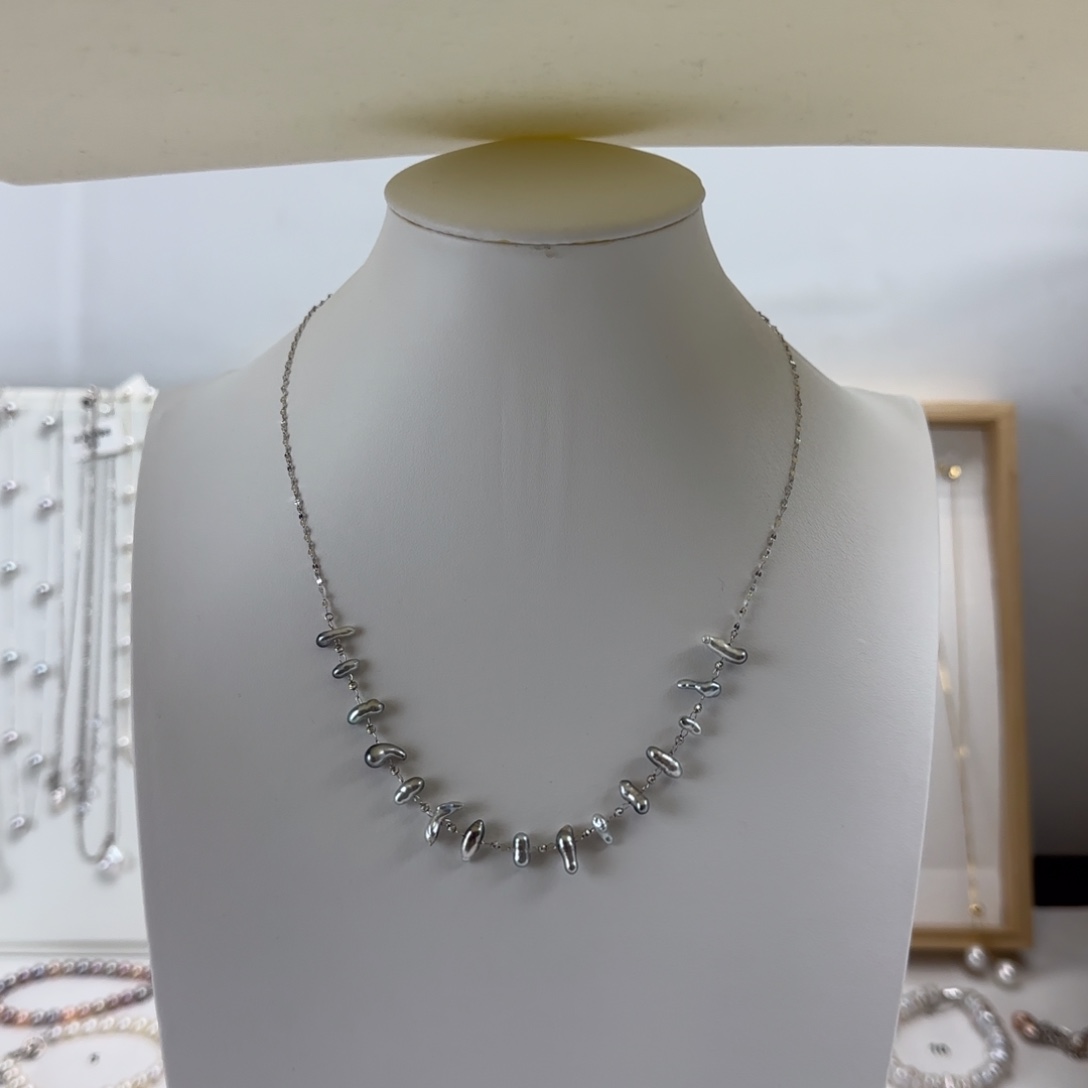 海水珍珠项链18K金镶嵌