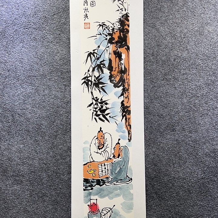 国画知鱼之乐纯手绘