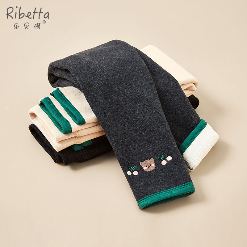 乐贝塔女童加绒打底裤2023秋冬新品2岁儿童加厚宝宝小童外穿裤子