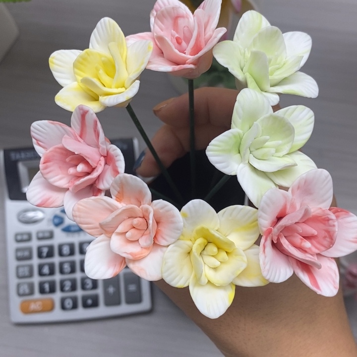 陶瓷陶瓷材料5朵素烧混搭