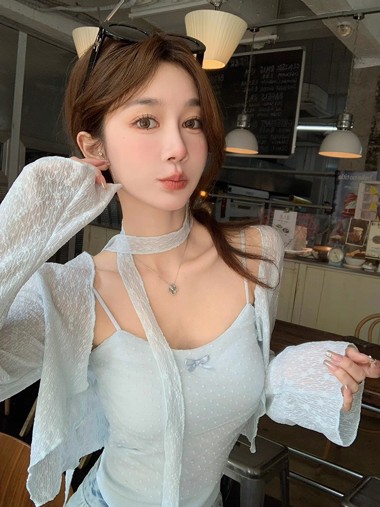 [限购一件]短袖方领修身型纯欲风针织T恤不规则百搭夏季甜美复古