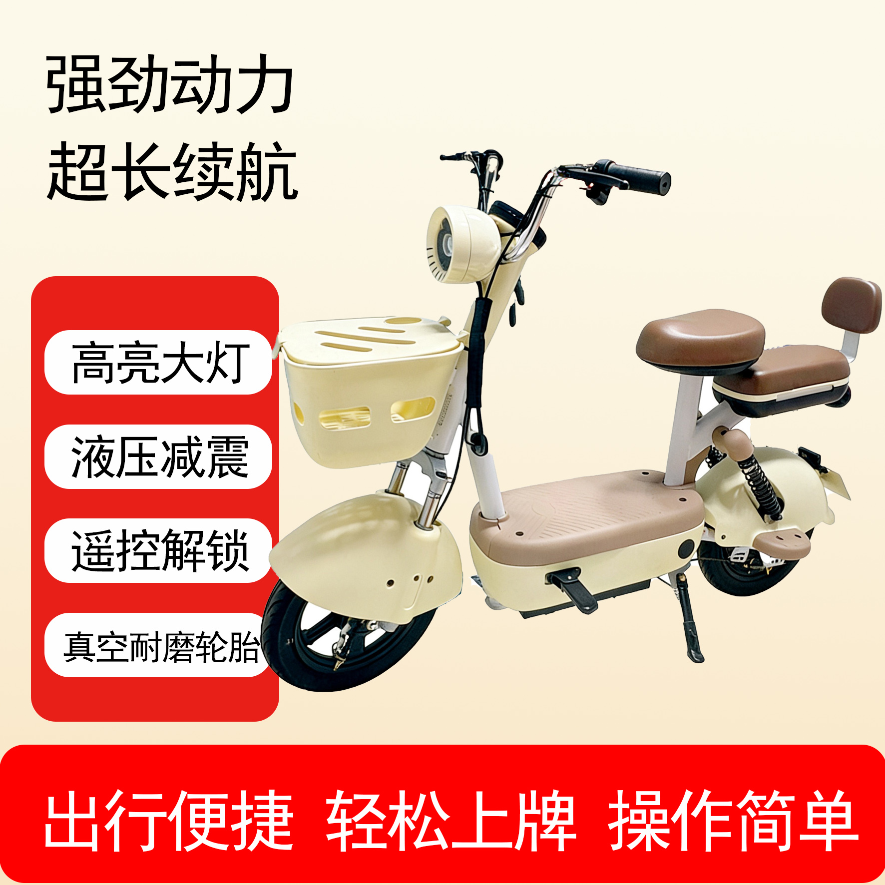 新国标成人两轮电动自行车锂电池代步车双人代步车电动车48V成人
