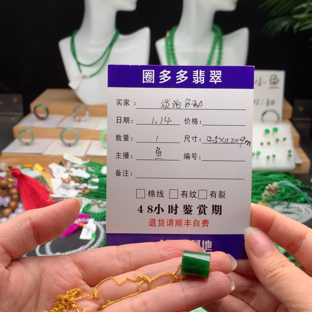 翡翠吊坠(赠链)未镶嵌淡**利