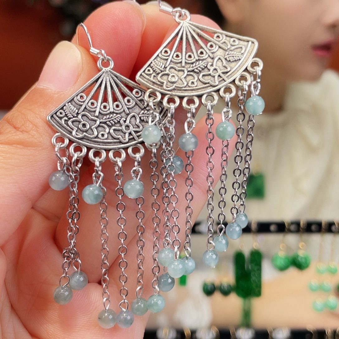 翡翠未镶嵌耳饰饰品