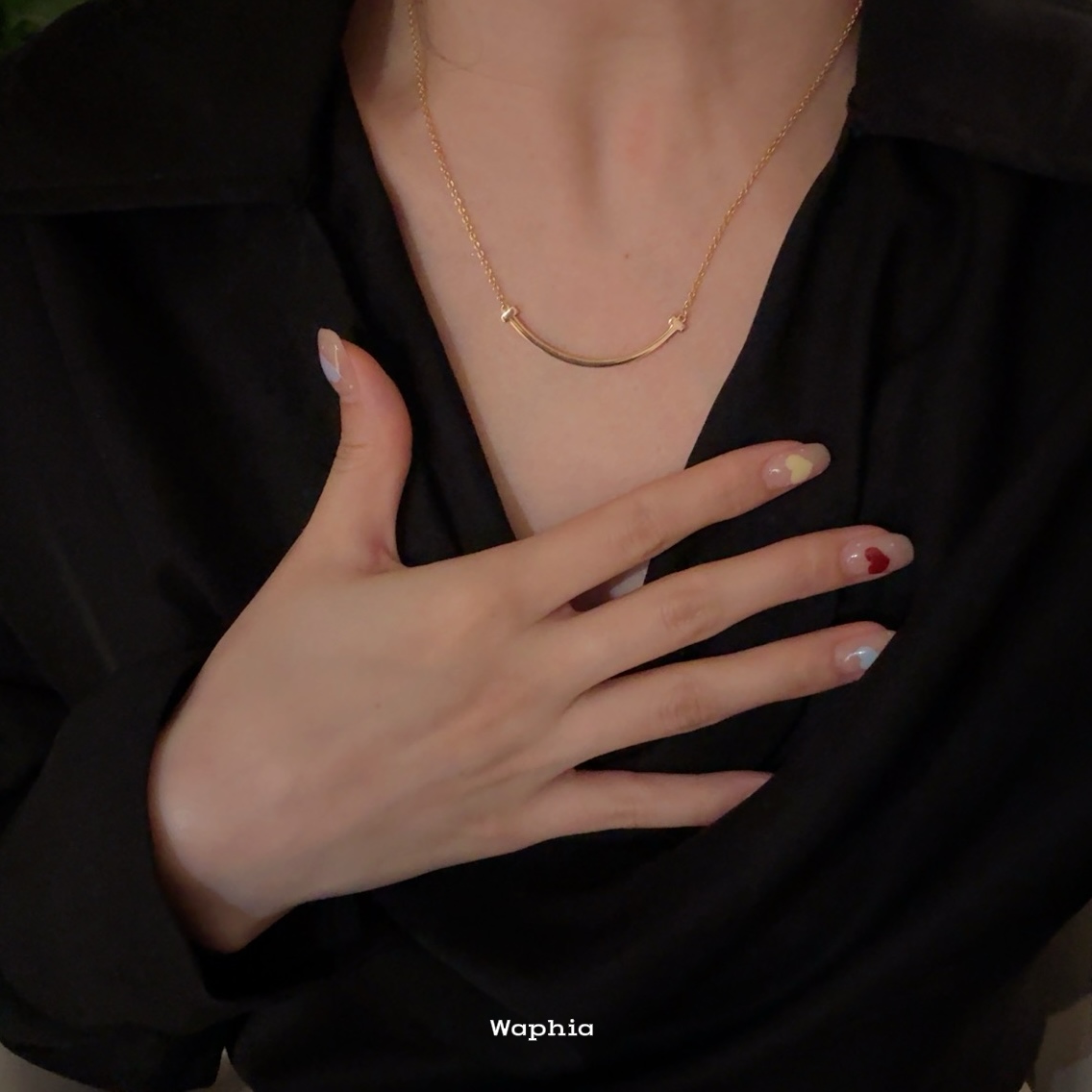 合金项链 Waphia经典时尚百搭轻奢【微笑中号项链 】  TF009