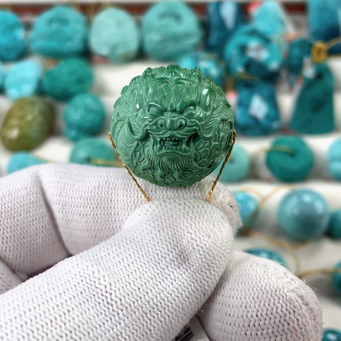 绿松石未镶嵌车挂尺寸24.5