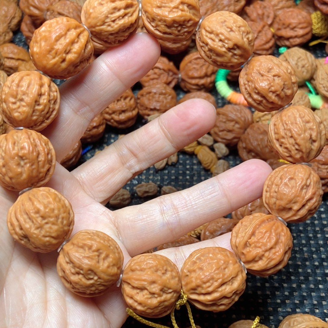 万***心桃核手串荔枝纹手串