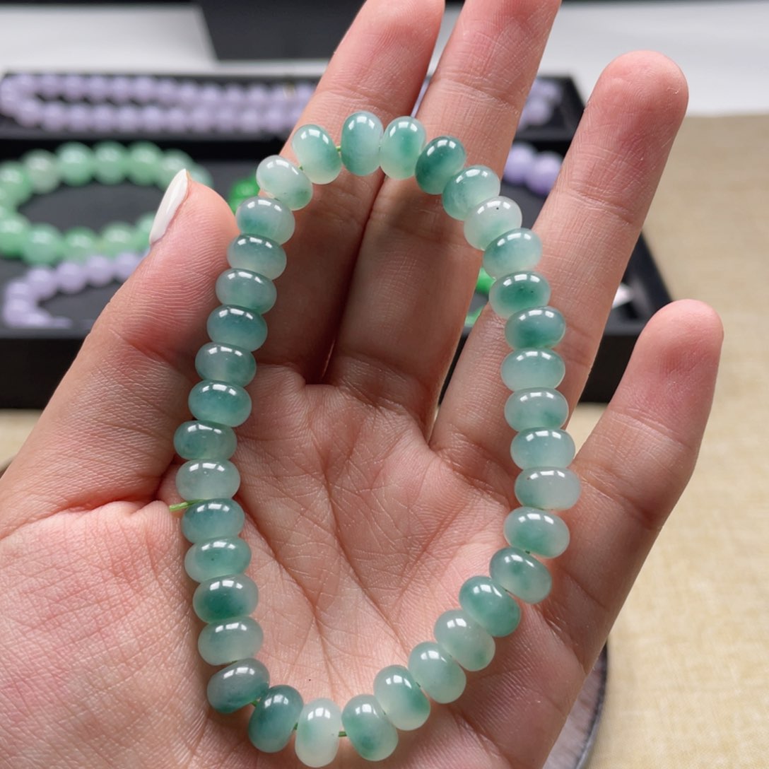 未镶嵌手链翡翠白冰飘花