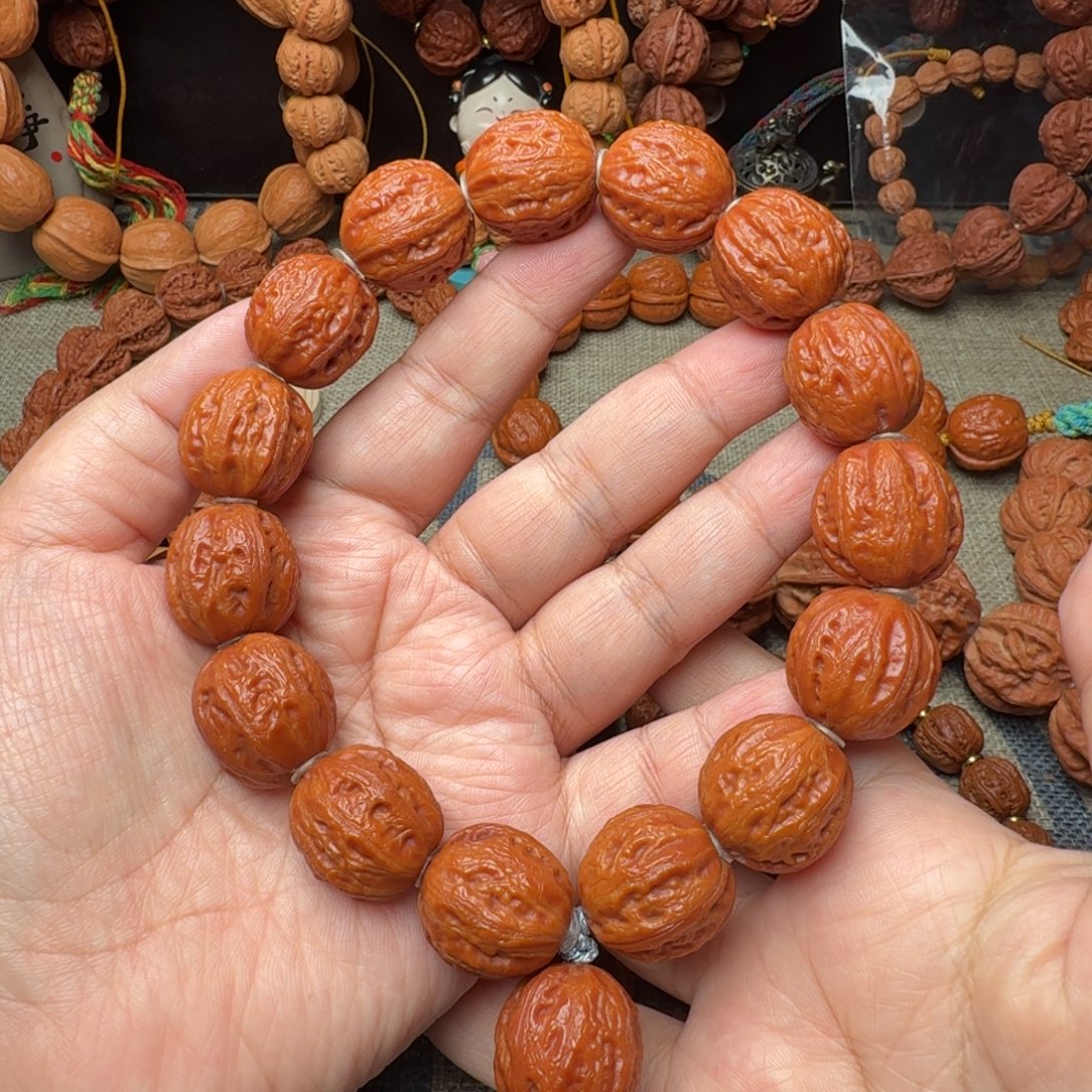 手串文玩核桃浅纹八棱手持