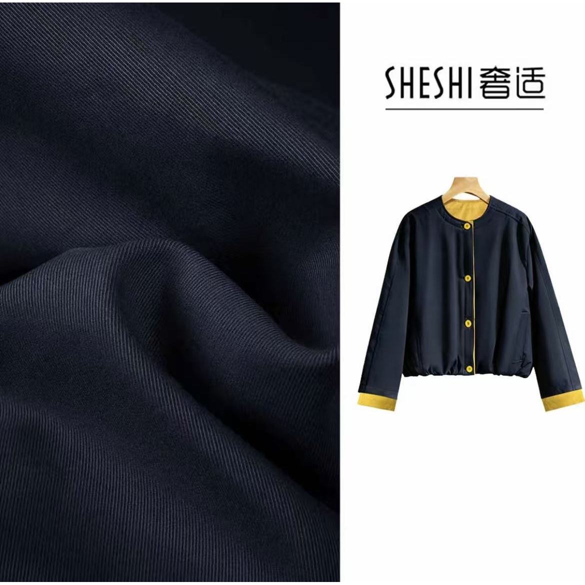 777款-拼接纯色短款圆领宽松型外套yy