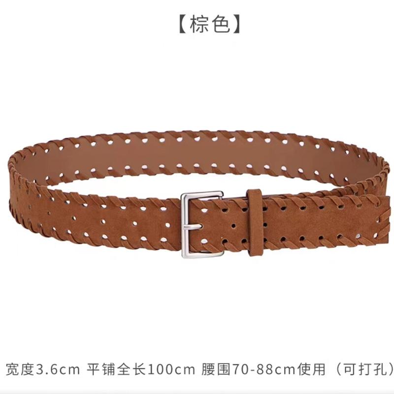 吞吞【曲线雕刻】推荐搭配腰带 复古精致细边金属扣气质百搭腰带女