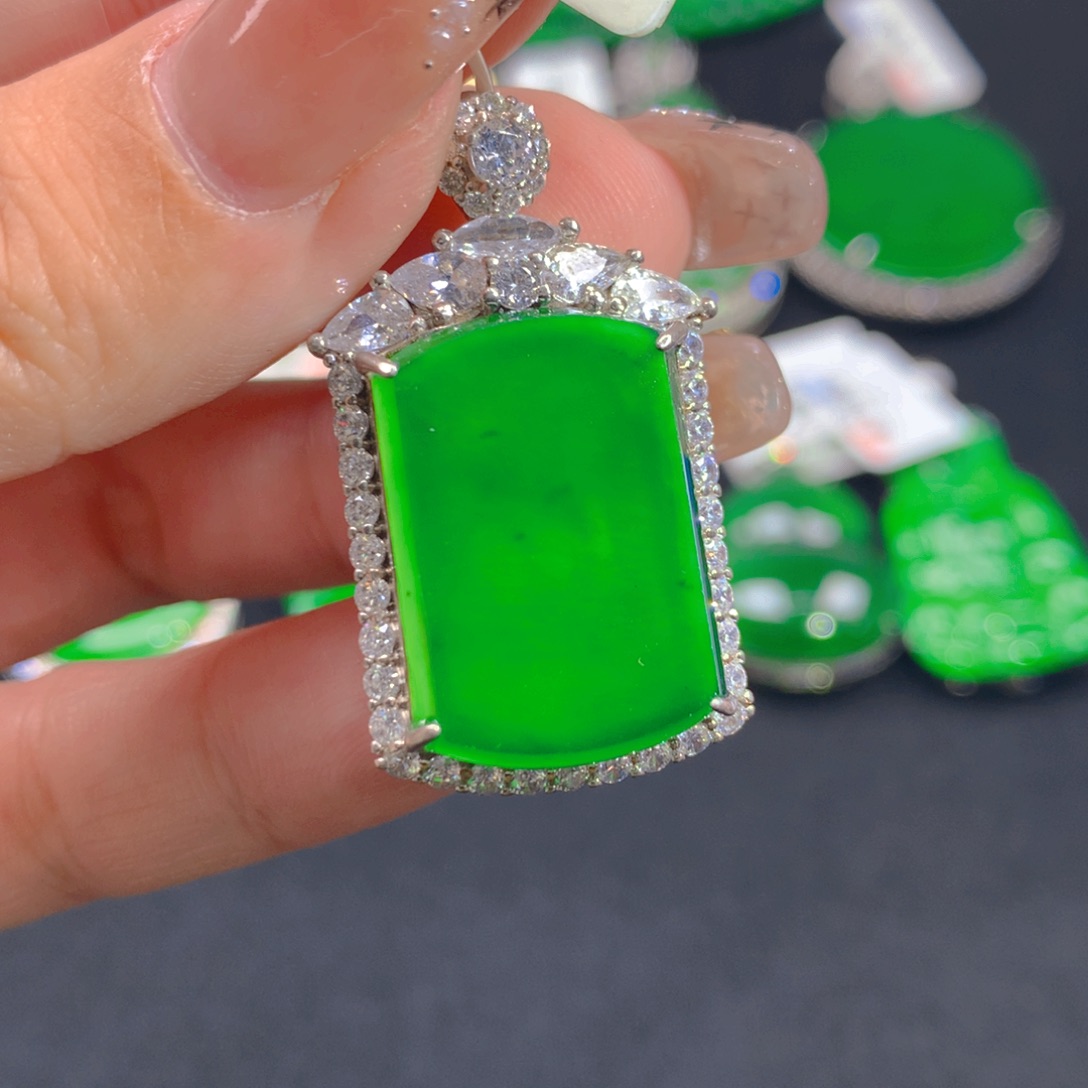 翡翠颈饰银S925镶嵌11111111111