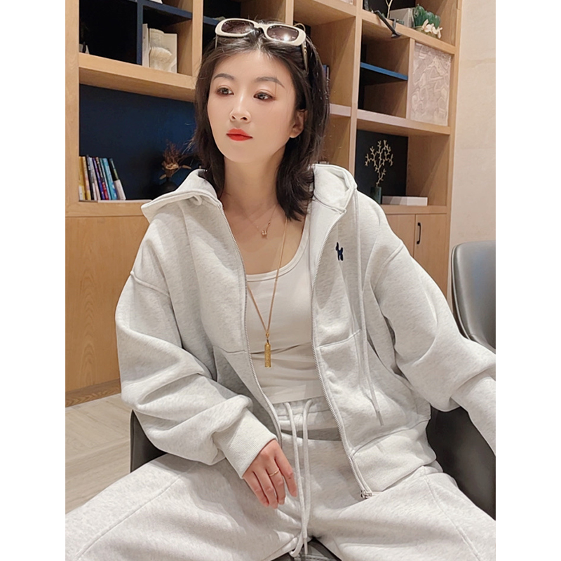 简约通勤韩版休闲风时尚套装慵懒风上衣秋冬休闲ins裤子
