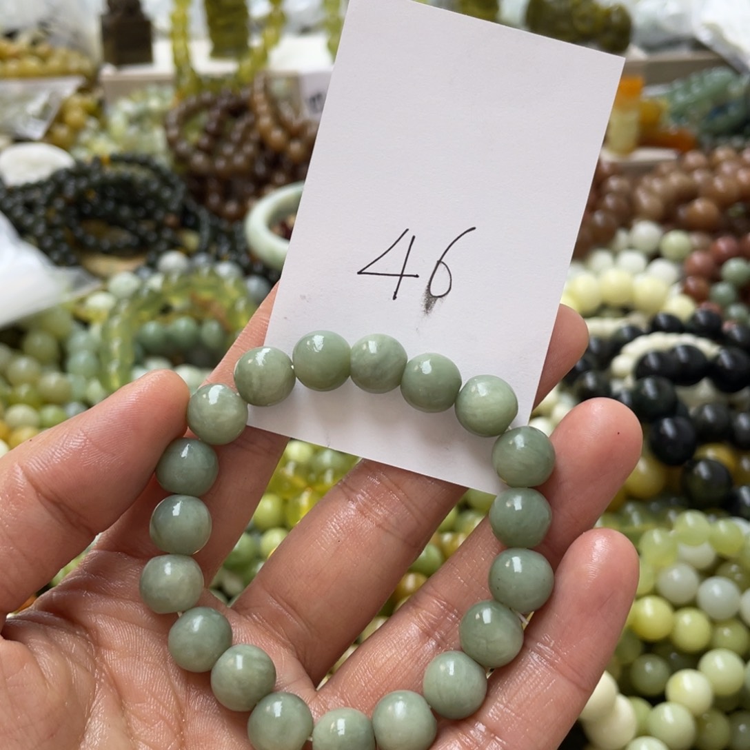 蛇纹石玉手链合金