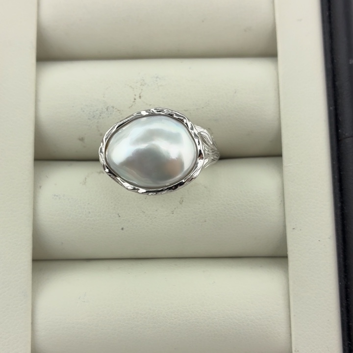 海水珍珠戒指银S925镶嵌