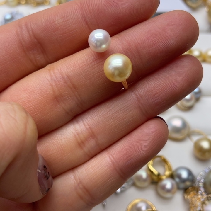 海水珍珠戒指银S925镶嵌