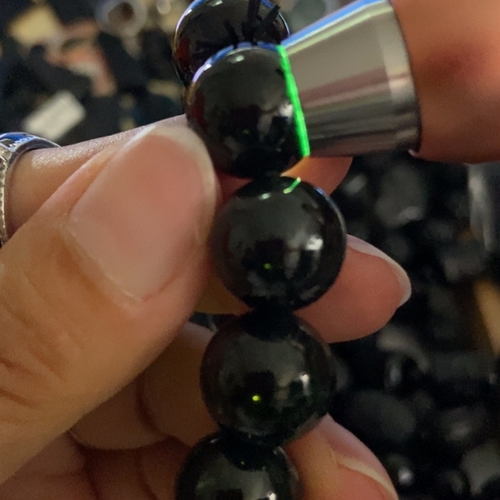 翡翠未镶嵌手链墨翠14半翠