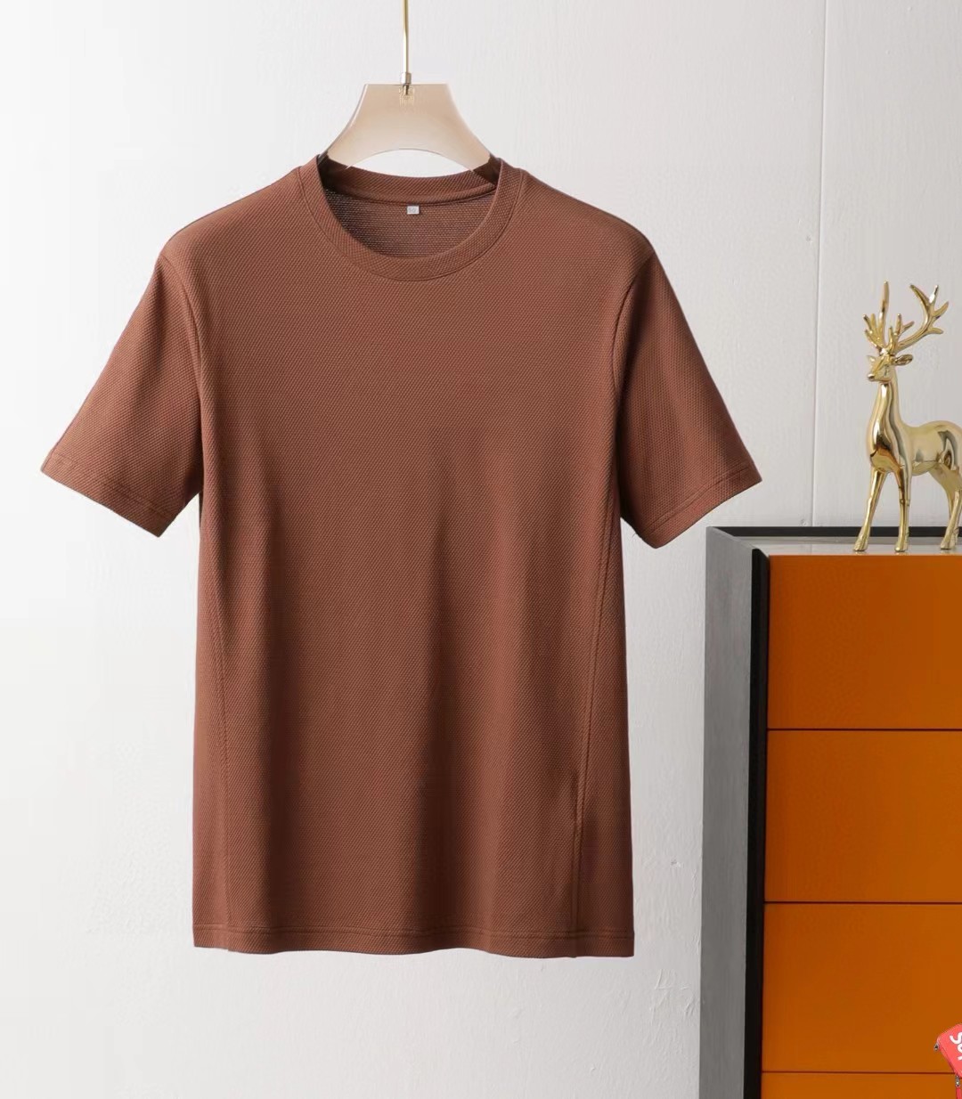 半袖春夏男装夏季白色3D浮雕T恤夏季圆领简约短袖