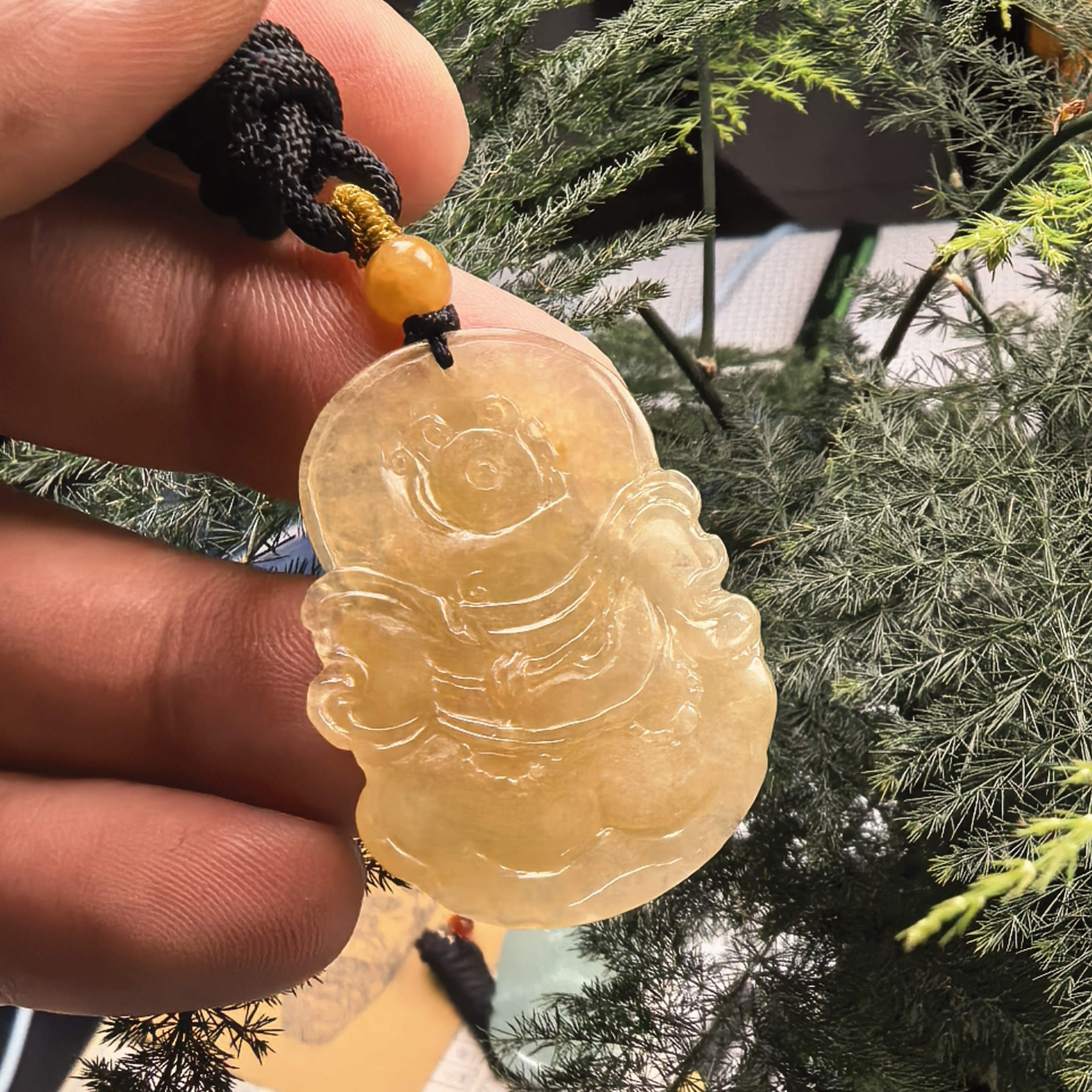 A货冰黄翡黄财神