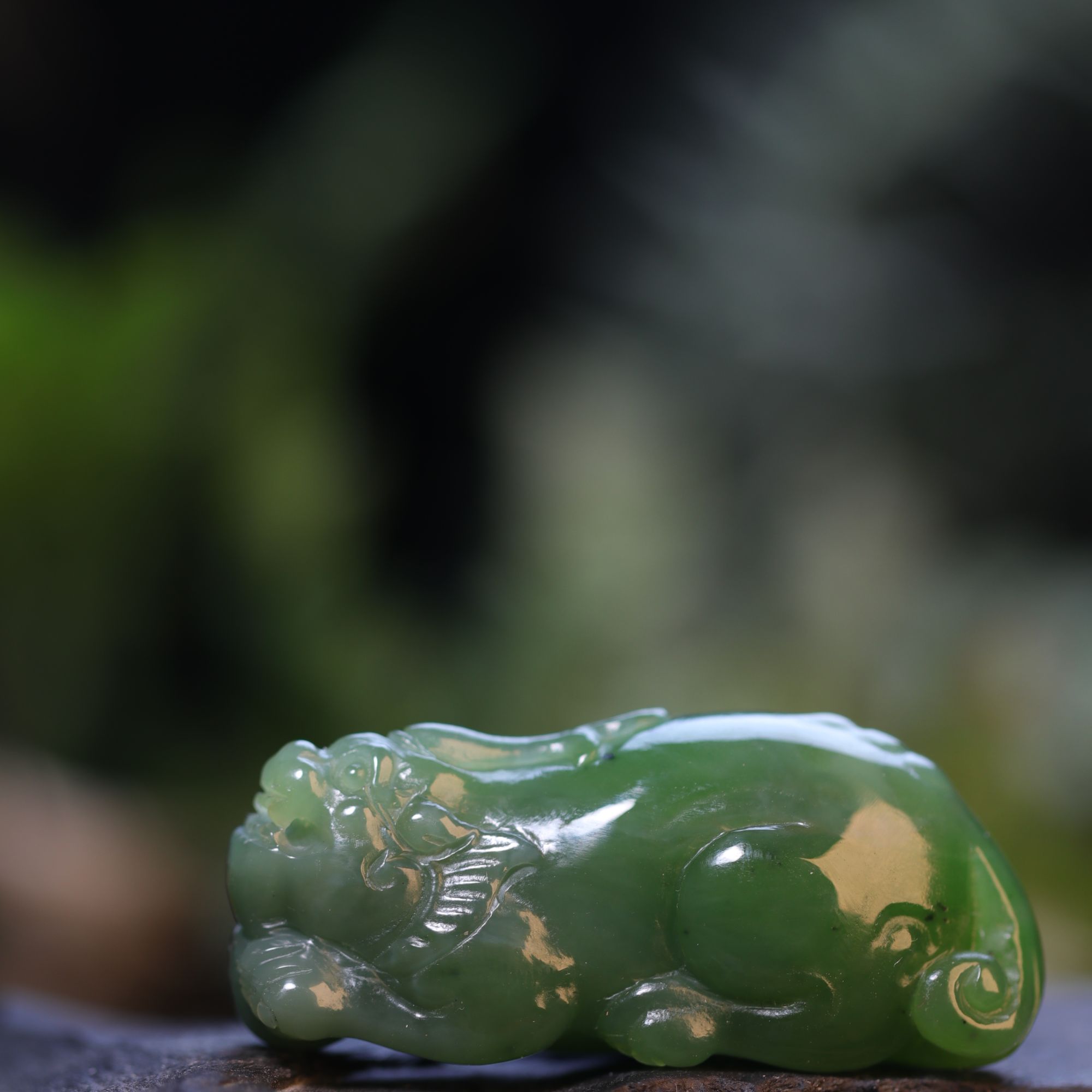 和田玉碧玉貔貅挂件