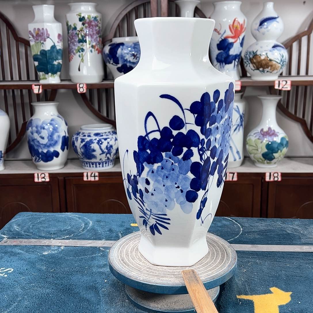 摆件景德镇陶瓷6青紫