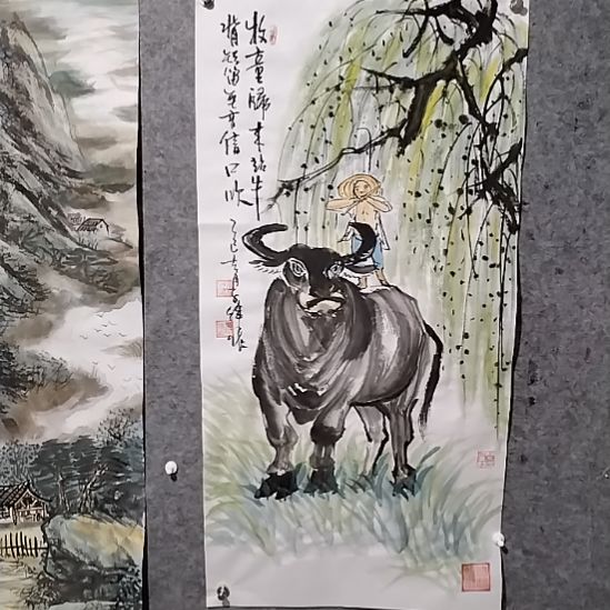 陶瓷牧童归来李子伟书画