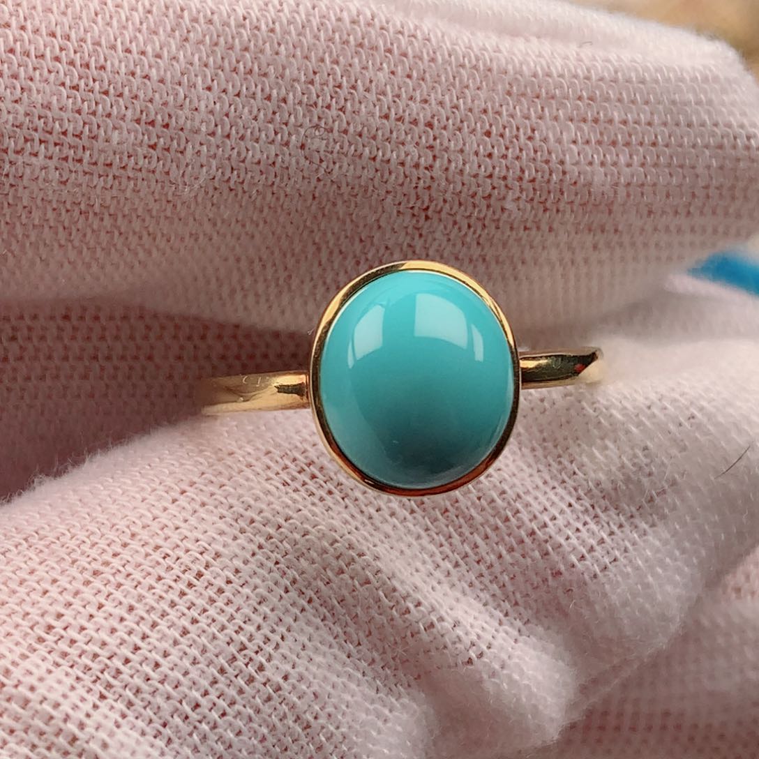 【闪购商品】绿松石戒指18K金镶嵌