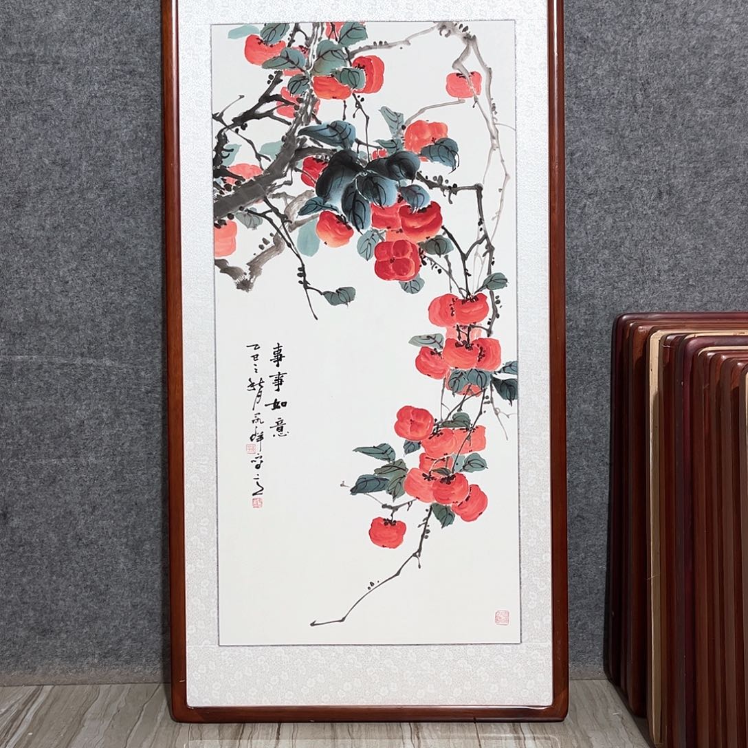 国画书画作品带框63×123