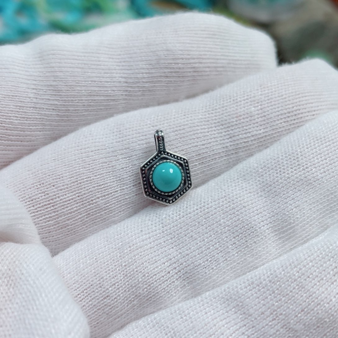 绿松石珠宝奇石银S925镶嵌