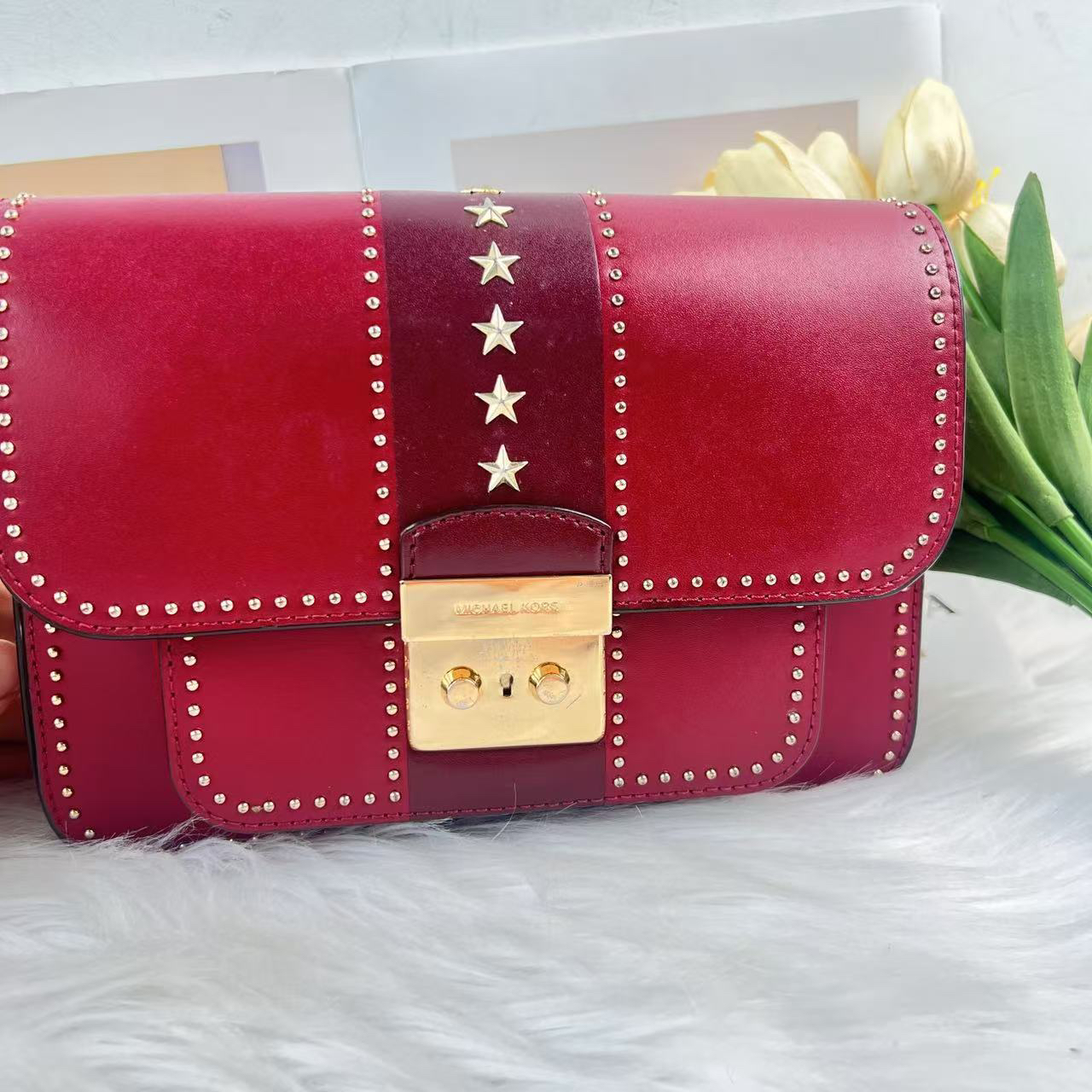 95新 MICHAEL KORS/迈克高仕 迈克高仕红色星星款单肩包C1559