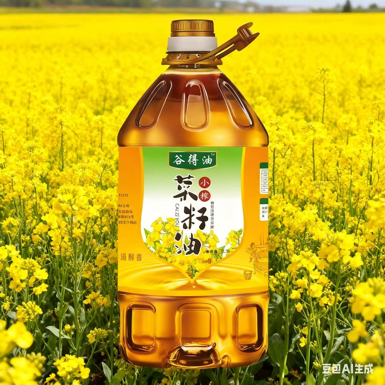 庆元旦补贴100纯正物理压榨浓香菜籽油家用炒菜烹饪健康得2700ml