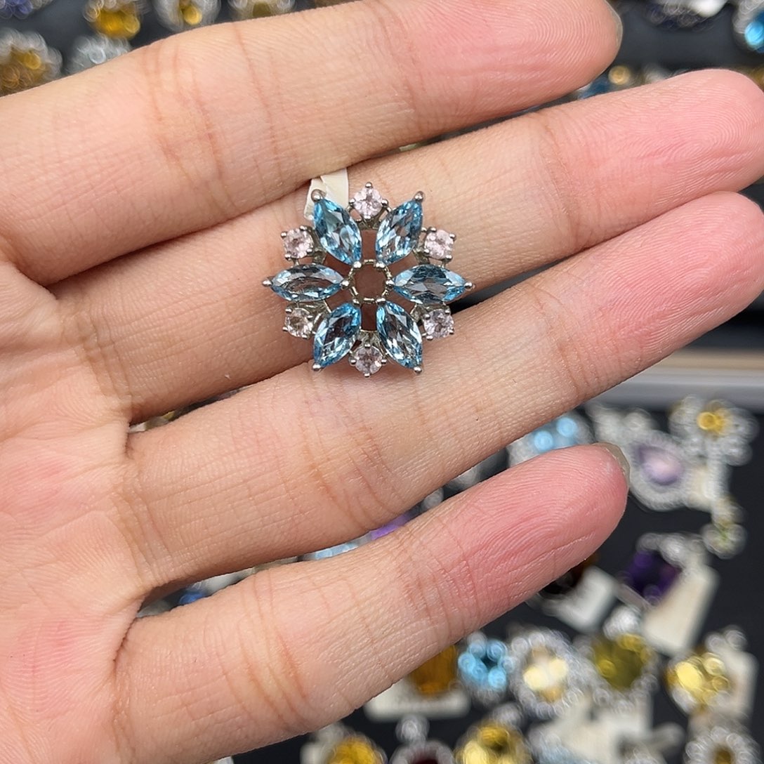 托帕石颈饰银S925镶嵌