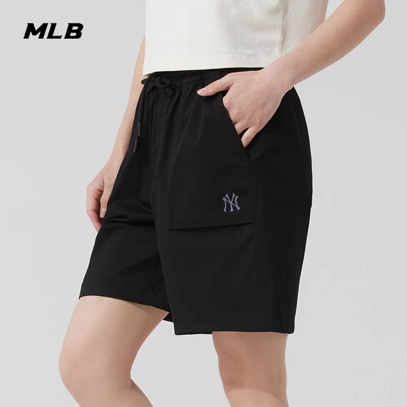 MLB 男女裤子2025夏季新款黑色运动裤NY梭织快干短裤官方专柜正品