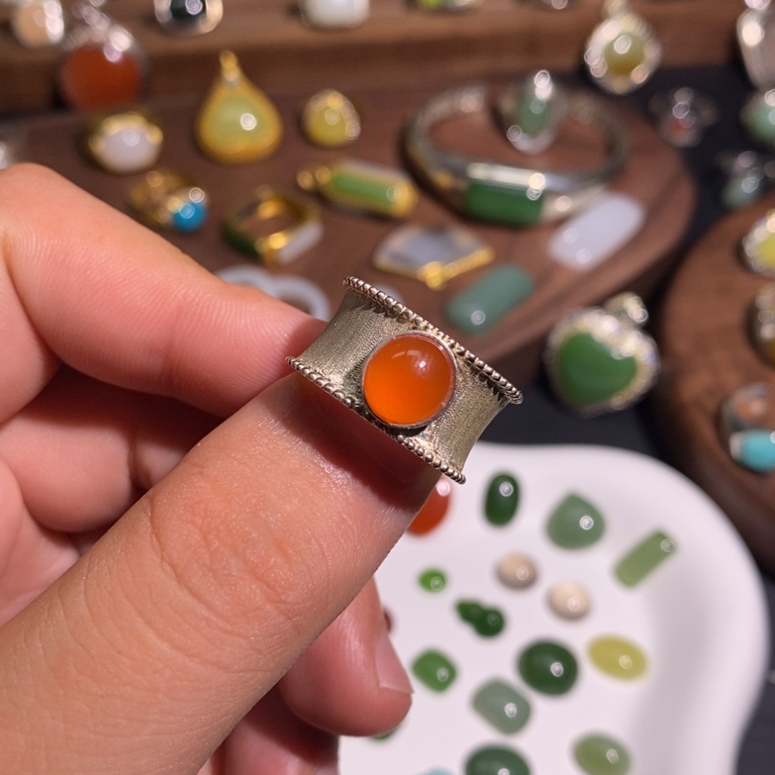 颈饰银S925镶嵌南红玛瑙