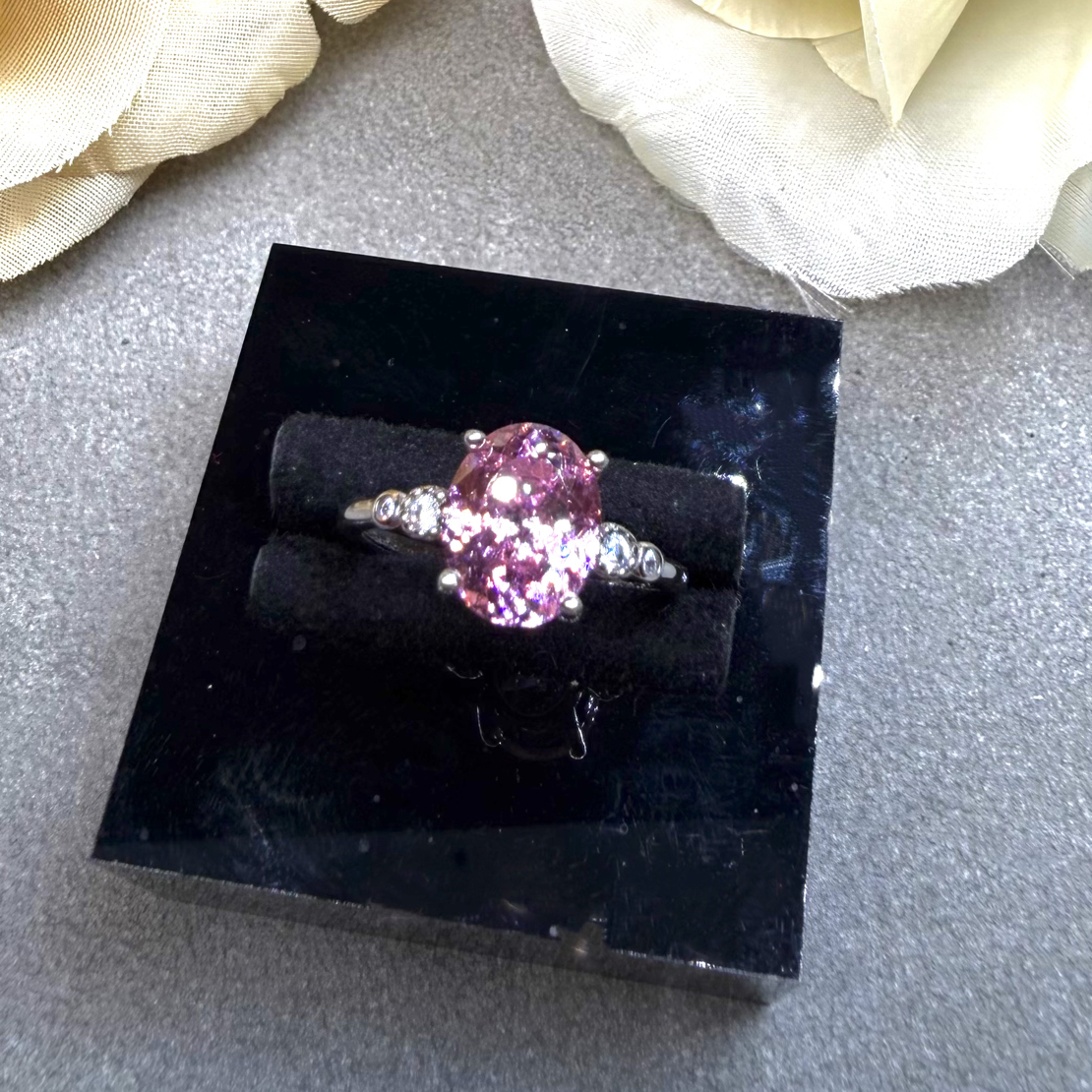 甄选阿富汗矿区帕帕拉恰樱花粉戒指