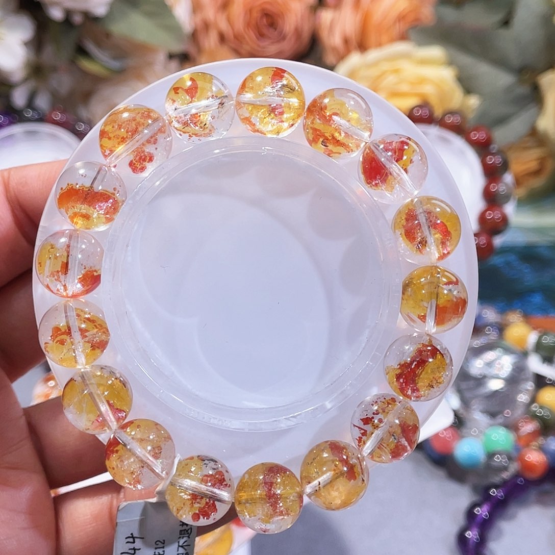 未镶嵌手链水晶、满矿精品、锦鲤胶花、12m