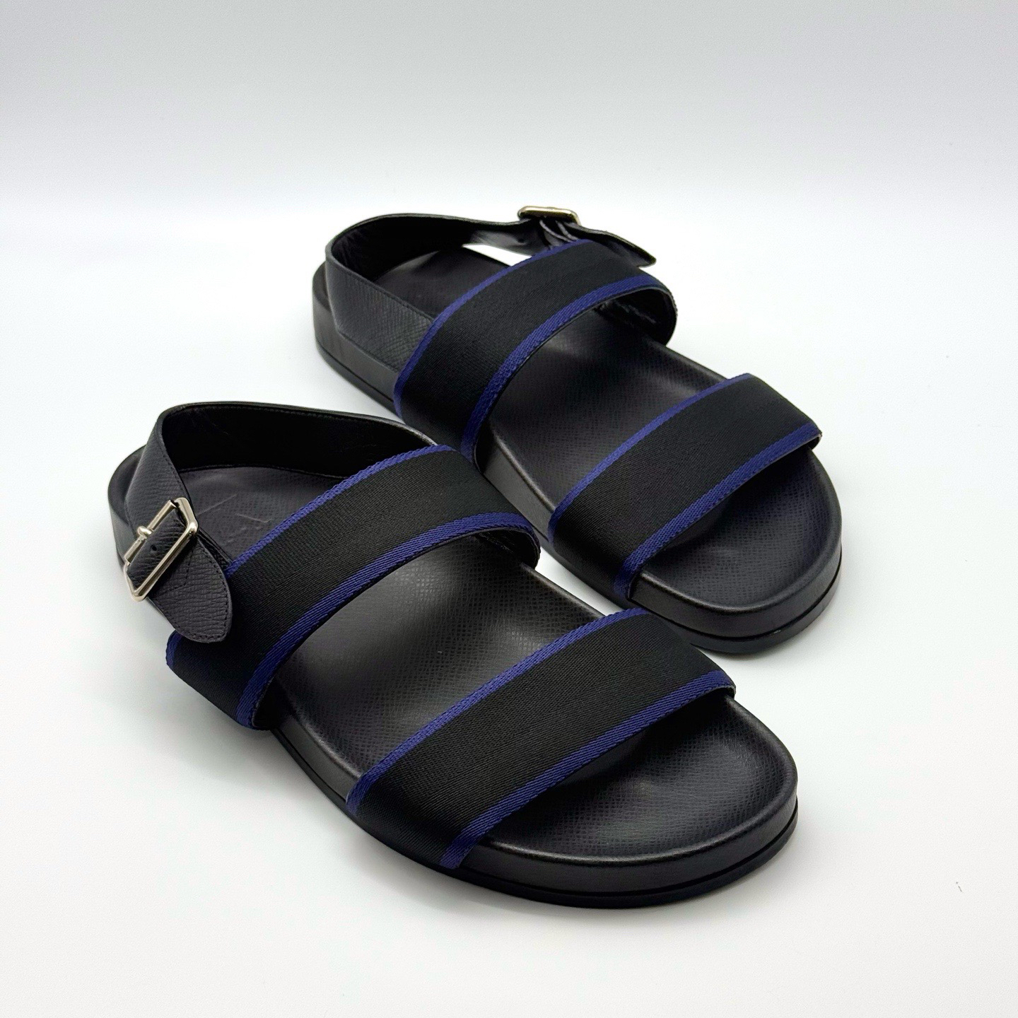 未使用 LouisVuitton/路易威登 黑蓝色织带休闲夏款凉鞋 40-41码