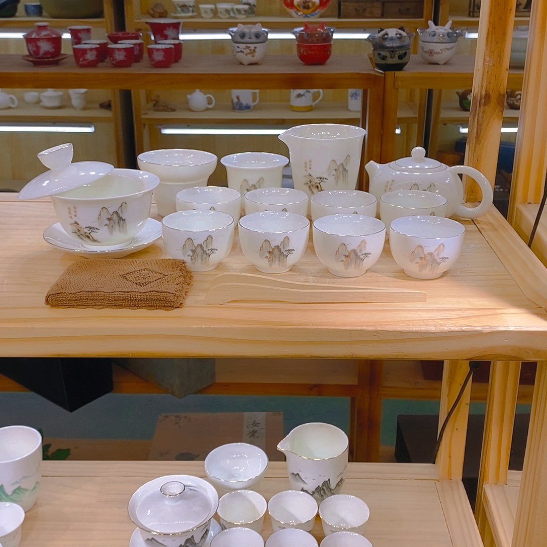 【不止】羊脂玉瓷茶具套装