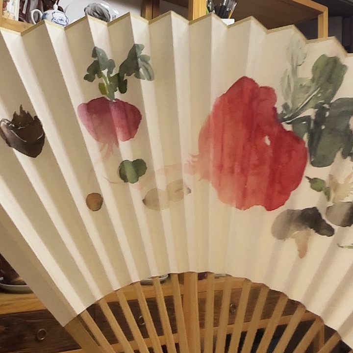 正***人国画成扇作品欣赏作品