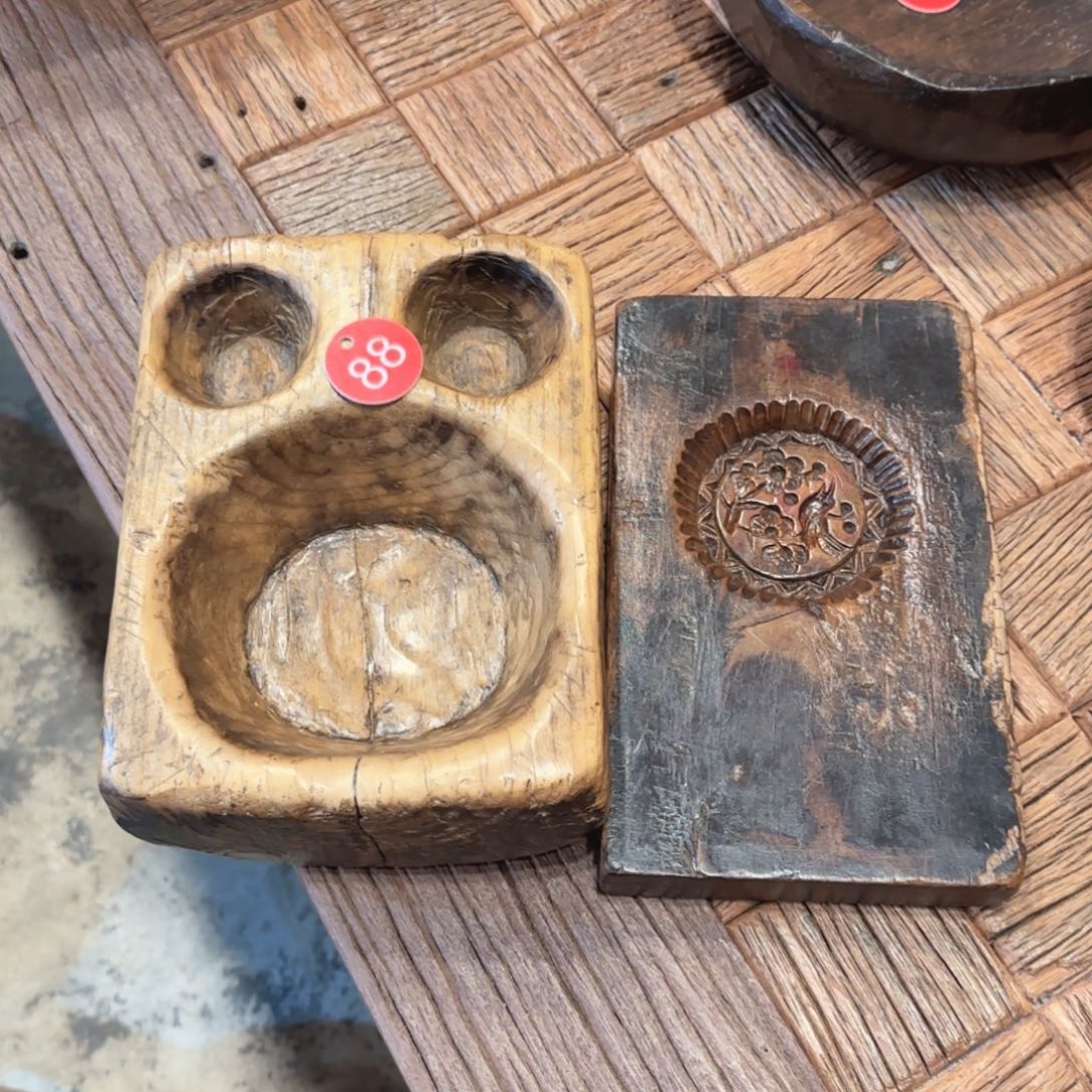 盐***爺木民俗老物件 老包浆的两件