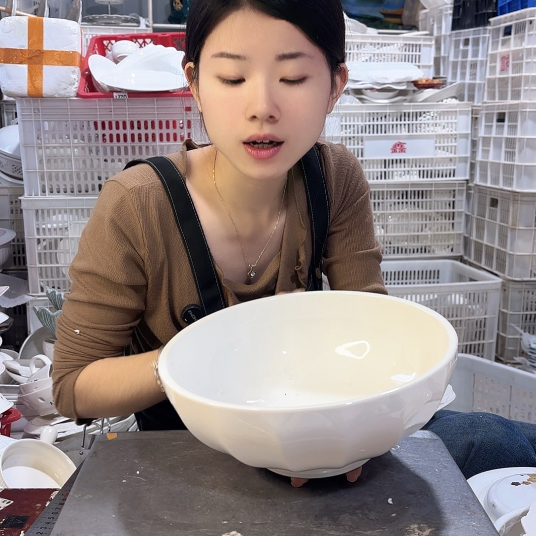 盘工厂库存微瑕产品十寸灯笼汤碗一个