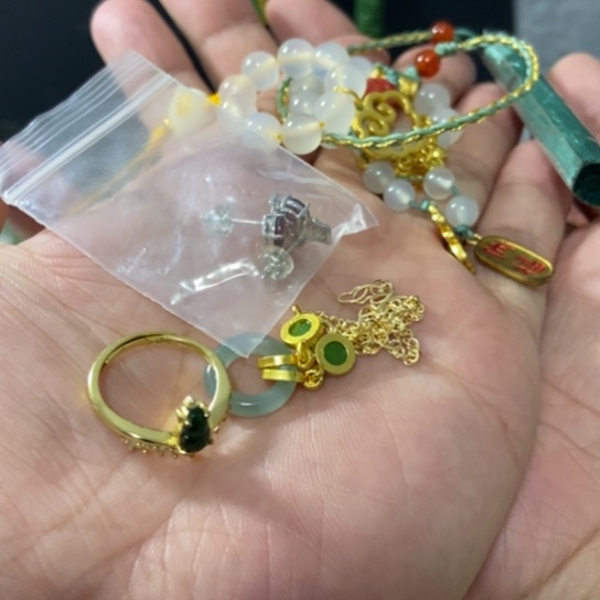 娜***翡翠银S925镶嵌戒指一起