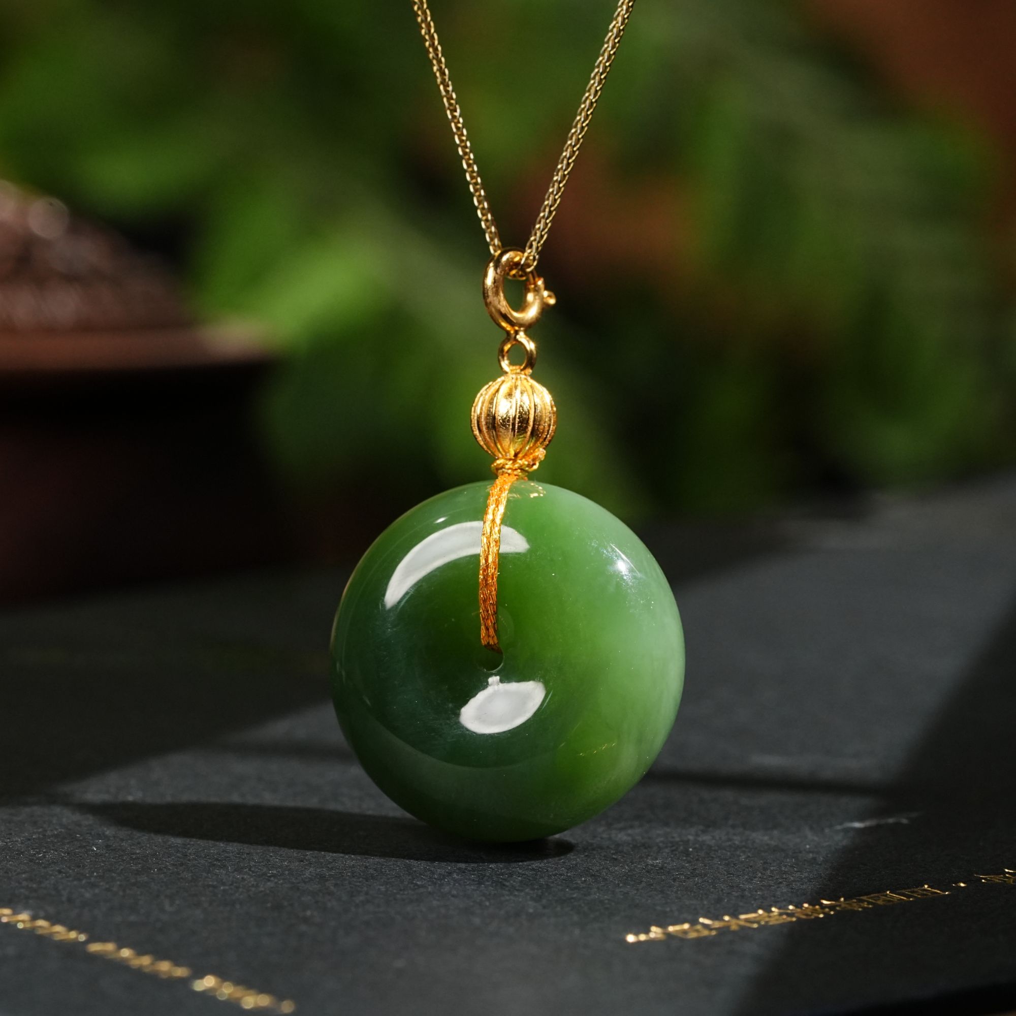 【泽云珠宝】S925和田玉猫眼平安扣吊坠