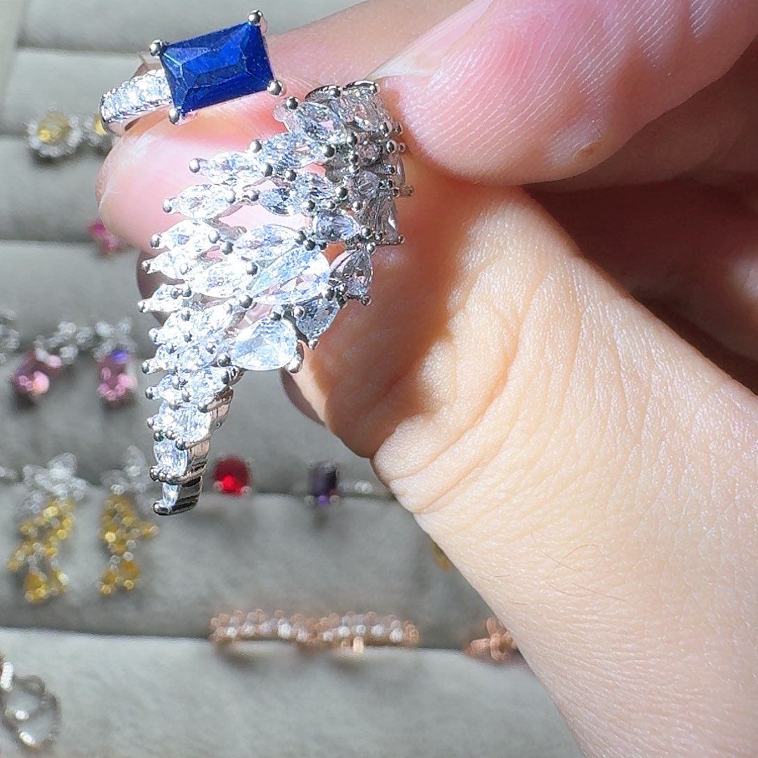 芙蓉石戒指银S925镶嵌