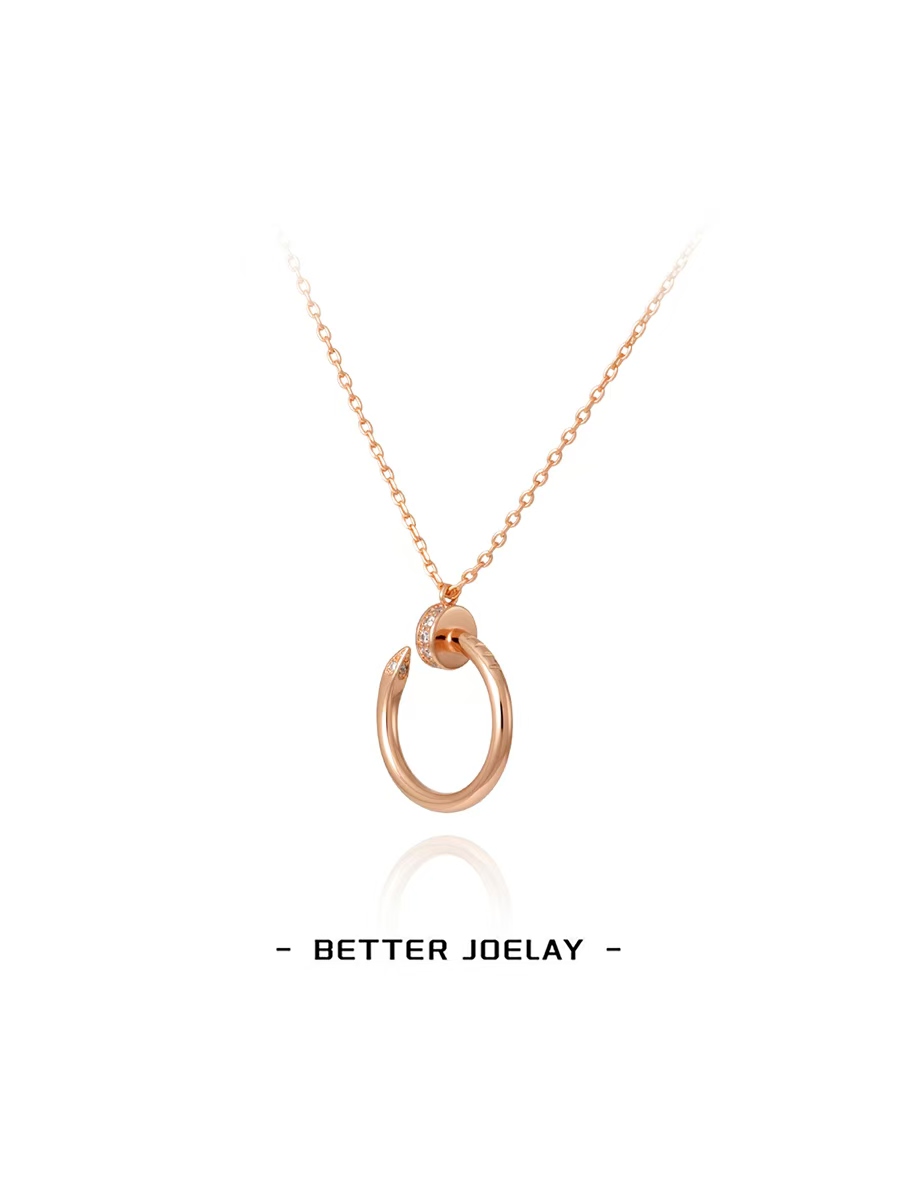 铜合金合成锆石项链 BETTER JOELAY【千金款钉子半钻项链】ZE00041