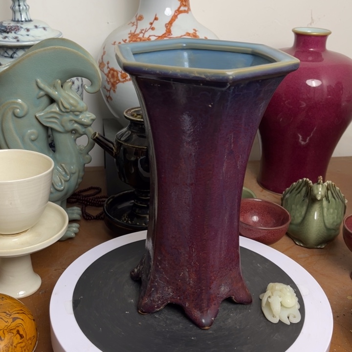 紫砂花瓶瓷器瓷器