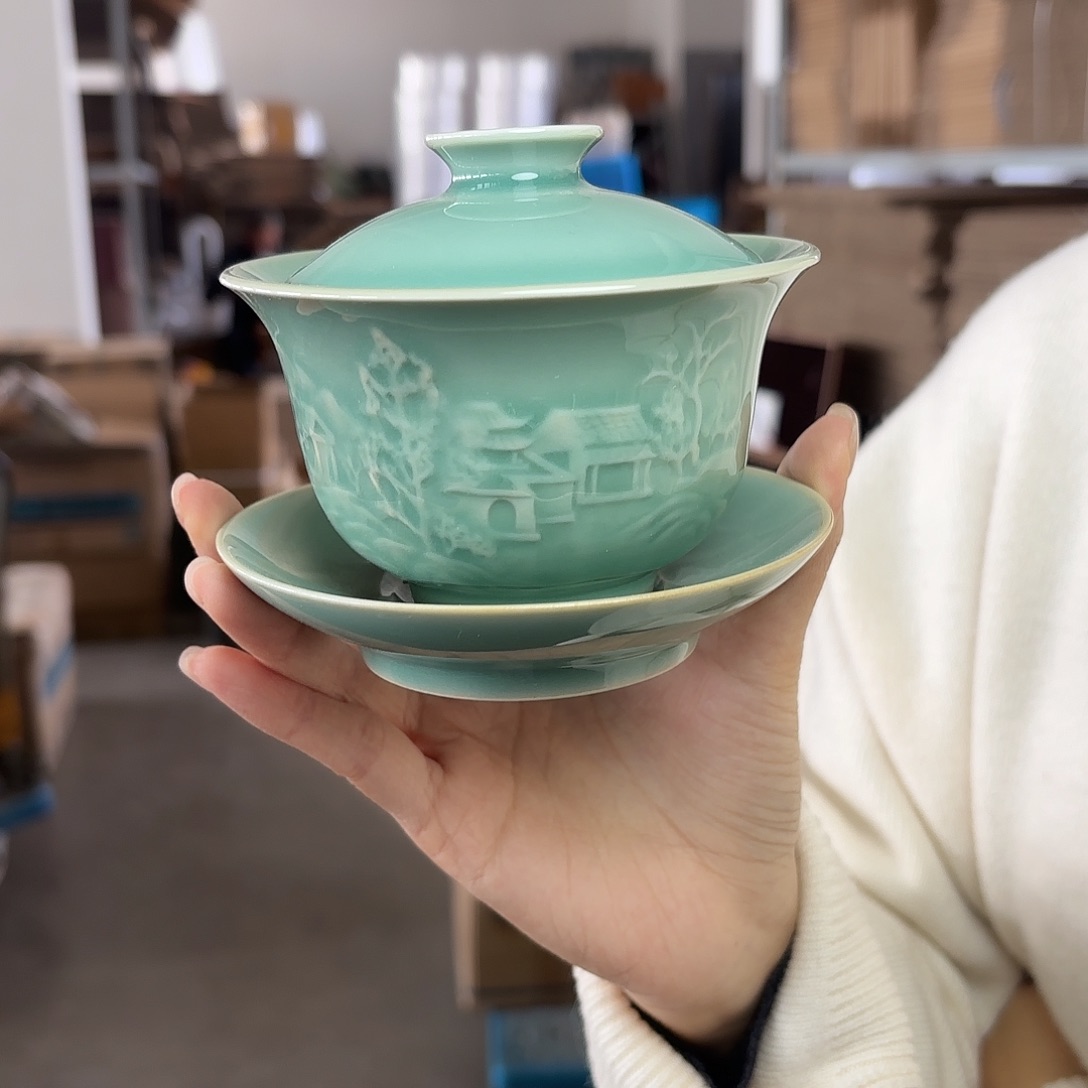 龙泉云间青瓷小米茶器
